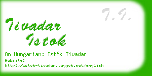 tivadar istok business card